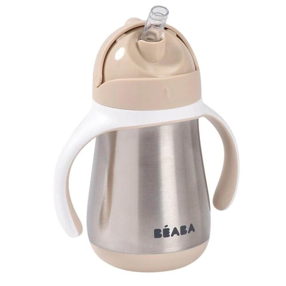Beaba Dětská termo láhev s brčkem 250 ml Clay Earth