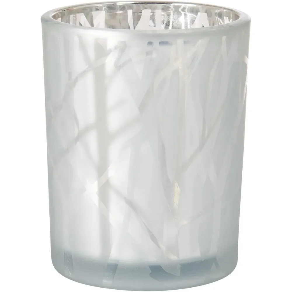 Kerzenhalter 100x80 mm Shimmer White - Elegantes Design | Packung (1 Stück)