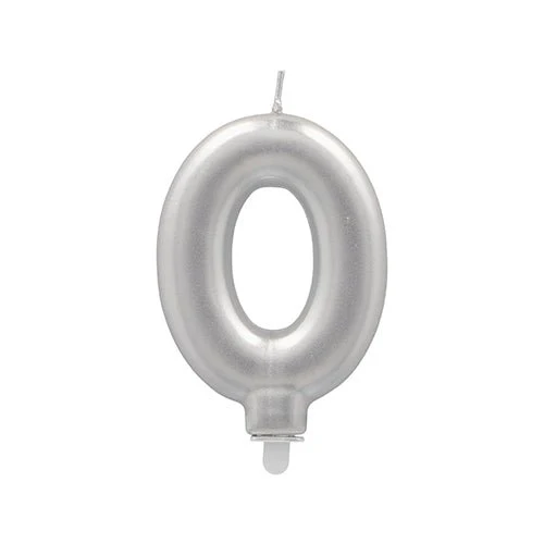 PAPSTAR Number candle holder 7 cm "silver"