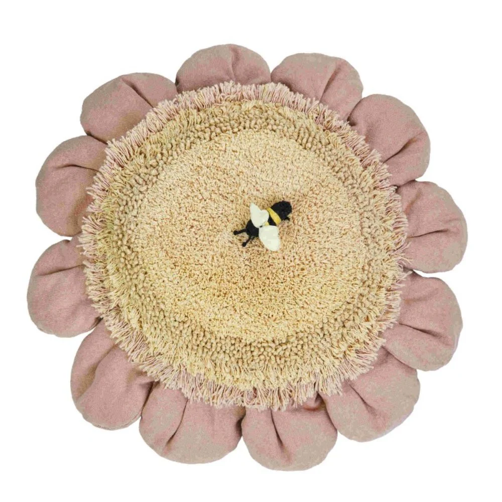Lorena Canals Pink Daisy Planet Bee podlahový polštářek