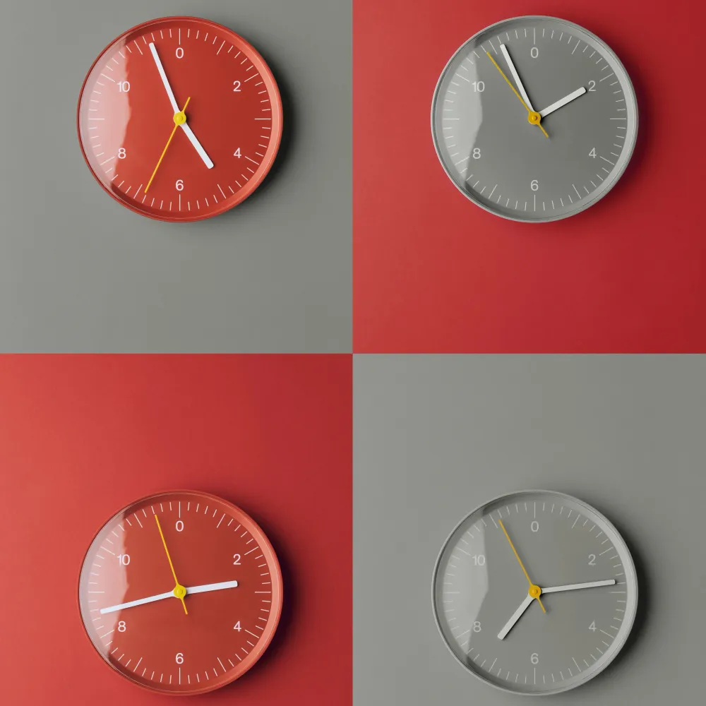 Nástěnné hodiny Wall Clock, Red