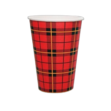 100 ks Skotský kostkovaný Scotty kartonové kelímky 200 ml / 7,5 oz