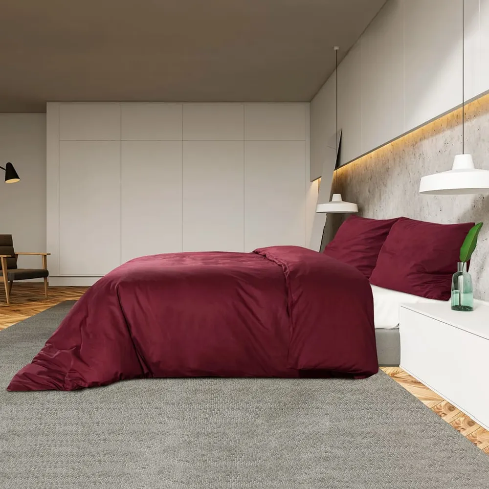 Sada ložního prádla bordó 200 x 200 cm lehké mikrovlákno červená
