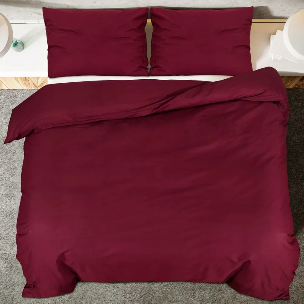 Sada ložního prádla bordó 200 x 200 cm lehké mikrovlákno červená