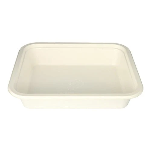PAPSTAR Gastronorm container GN 1/2 Sugar Cane, PLA gecoate hoek 4 L 6,5 cm x 32,5 cm x 26,5 cm wit | Pack (1 stuk)