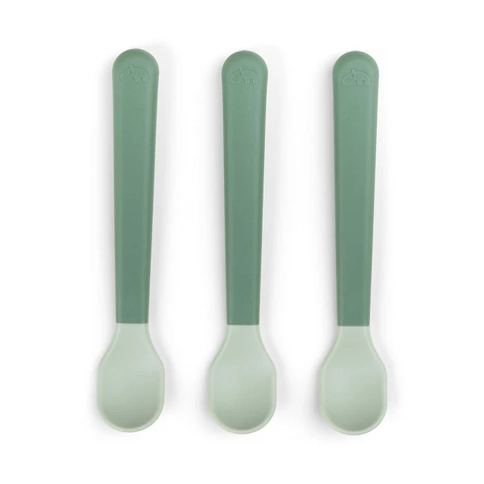 Done Deer Dětské lžičky Easy-grip 3ks. Foodie Green