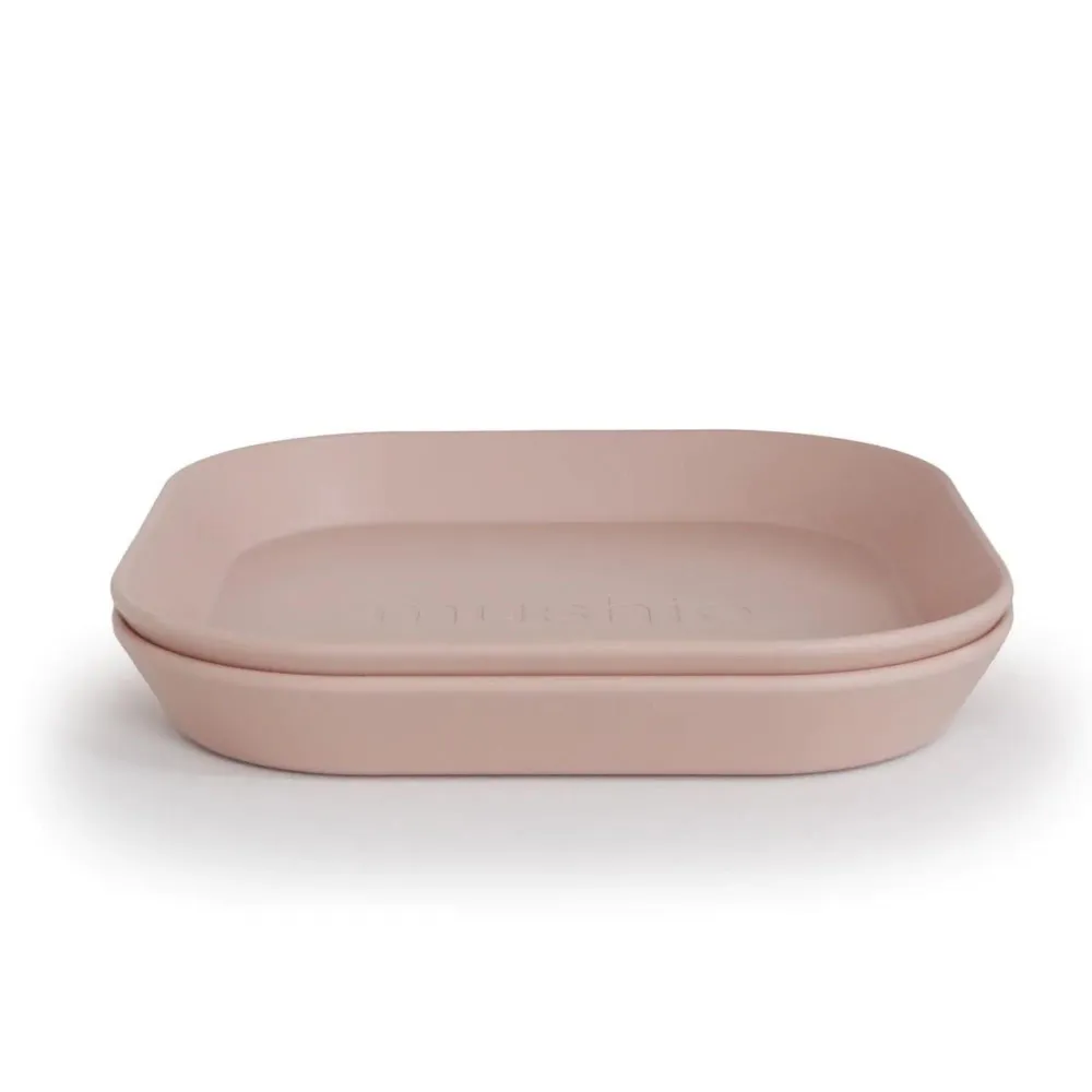 Mushie Sada dětských talířů Square Blush