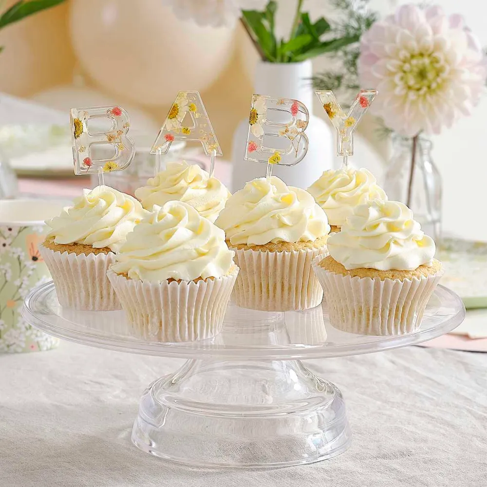Gingerray Cupcake Toppers Lisované květiny Dětský dort Topper