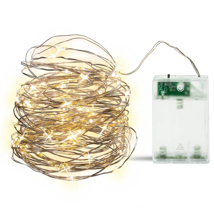 100 LED lamp na drátu s teplou barvou světla