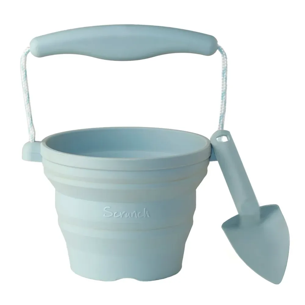 Mini-Silikoneimer mit Schaufel – Hellblau
